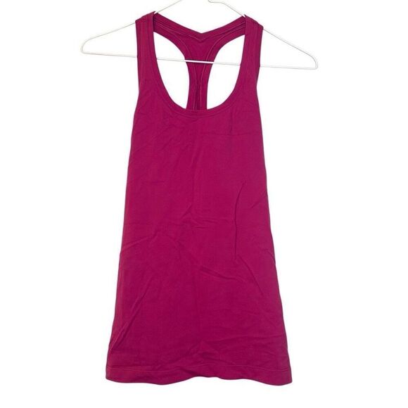Lululemon Athletica Racerback Scoop Neck Pink Tank Top Size 6 - Picture 1 of 3